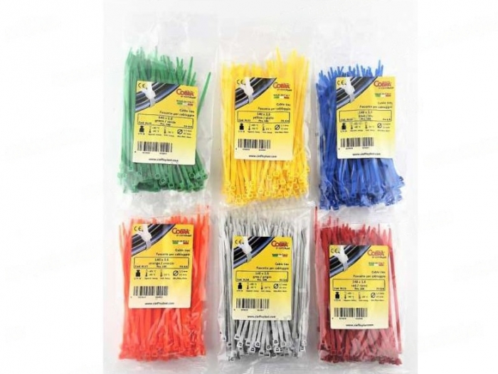 Set 100 buc colier cablu 140x3.6mm din plastic galben Cobra 9132 [6]