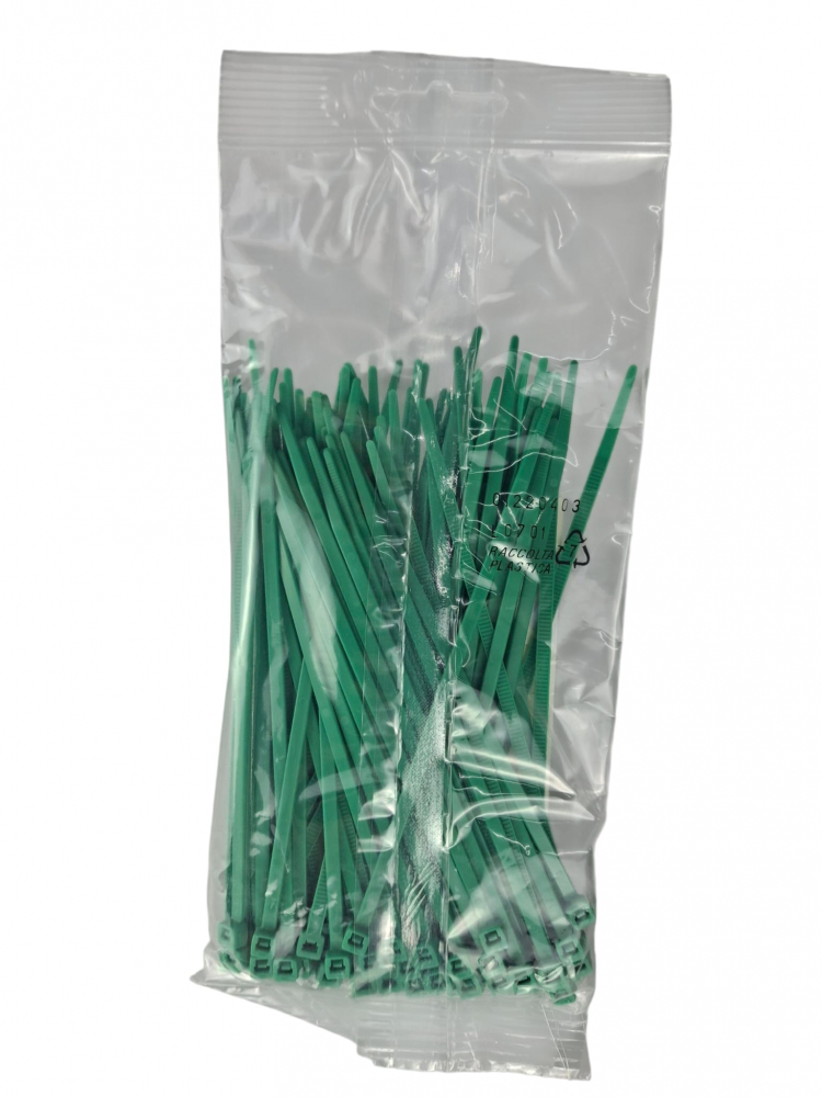 Set 100 buc colier cablu 140x3.6mm din plastic verde Cobra 9135 [2]