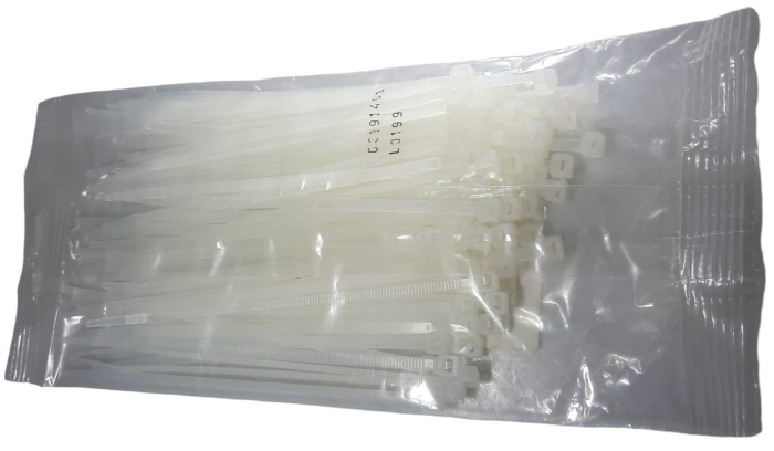 Set 100 buc colier cablu 200x2.5mm din plastic alb Cobra 9080 [2]