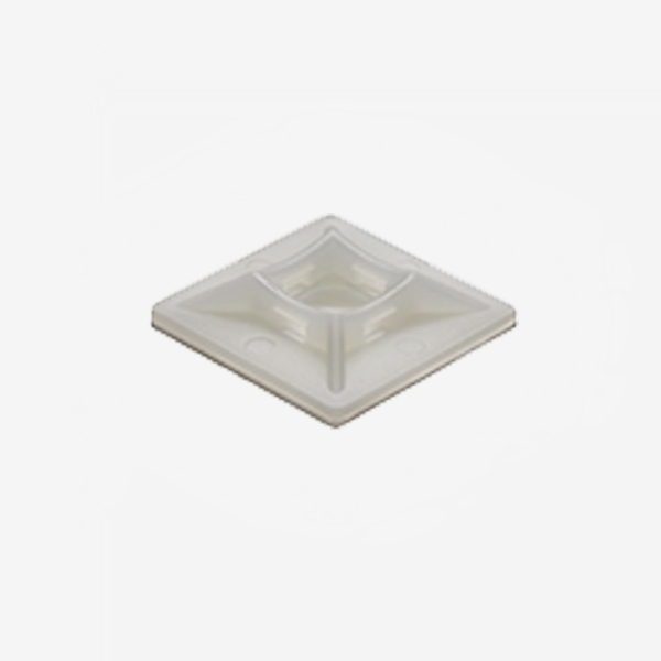 Set 100 buc suport cleme albe adezive 19x19 din plastic pentru prindere colier plastic [1]