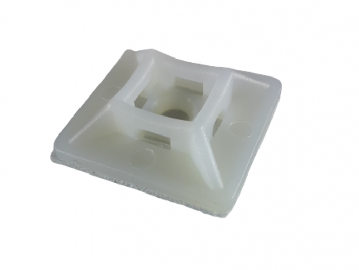 Set 100 buc suport cleme albe adezive 19x19 din plastic pentru prindere colier plastic [8]