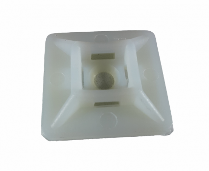 Set 100 buc suport cleme albe adezive 19x19 din plastic pentru prindere colier plastic [7]
