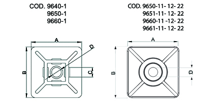 Set 100 buc suport cleme albe adezive 27x27 din plastic pentru prindere colier plastic 9660 Cobra [4]
