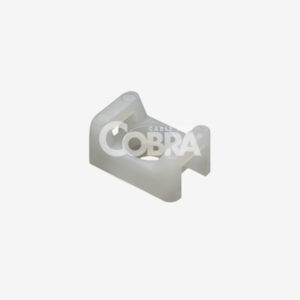 Set 100 buc suport cleme albe tip sa 15x9.5 din plastic pentru prindere colier plastic 9700 Cobra [2]