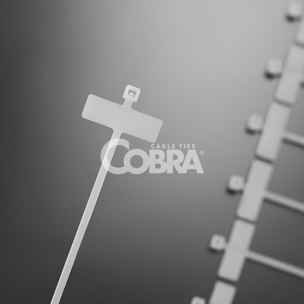 Set 100 bucati colier plastic 100x2.5mm cu eticheta, placa de marcaj 25,4×8 mm plastic alb 8,1 kg Cobra 1600 [3]