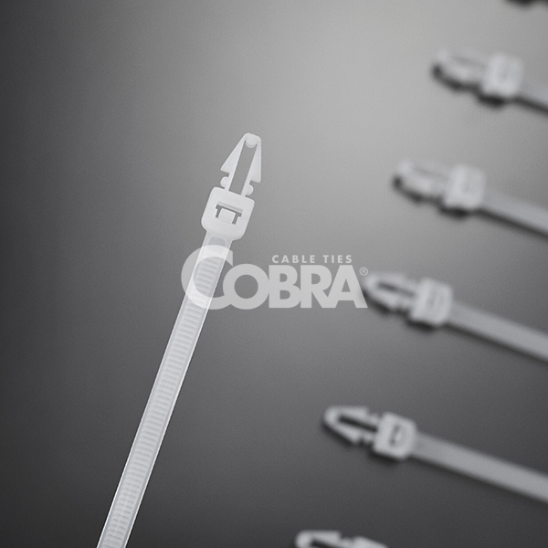 Set 100 bucati colier plastic 150x3.6mm montare prin impingere in panouri, alb 13.6 kg Cobra 963031 [4]