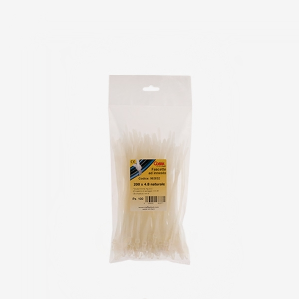 Set 100 bucati colier plastic 150x3.6mm montare prin impingere in panouri, alb 13.6 kg Cobra 963031 [1]