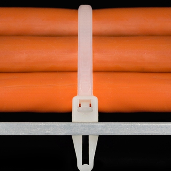 Set 100 bucati colier plastic 200x4.8mm montare prin impingere in panouri, alb rezistenta 22.5 kg Cobra 963032 [3]