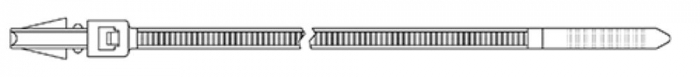 Set 100 bucati colier plastic 200x4.8mm montare prin impingere in panouri, alb rezistenta 22.5 kg Cobra 963032 [4]