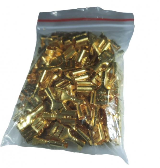 Set 100 bucati papuci auto mama neizolati 6.3mm sectiune fir 1-2.5mm2 [4]