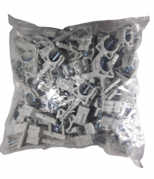 Set 100 cleme cu diblu si holsurub 6x30mm pentru tuburi PVC rigide 20mm [5]