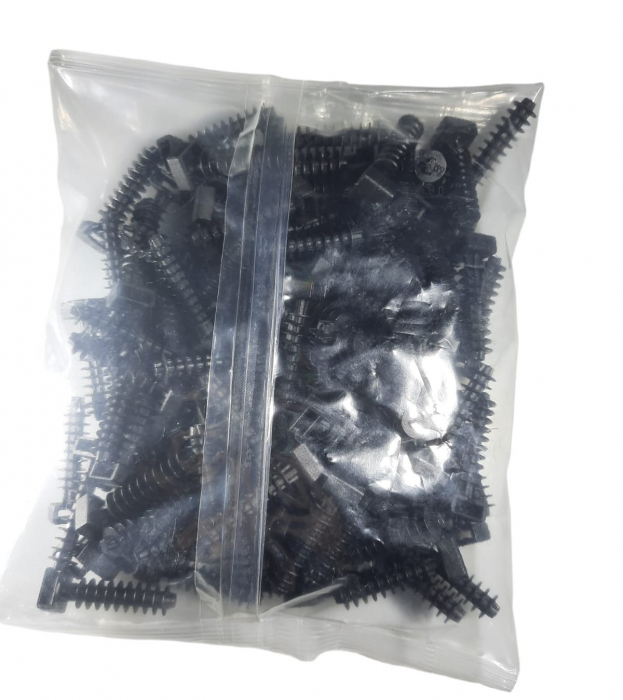 Set 100 dibluri negre de perete pentru fixare colier cablu 43.4x10mm gaura 8mm 9771 Cobra [4]