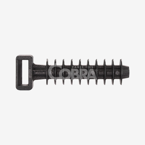 Set 100 dibluri negre de perete pentru fixare colier cablu 43.4x10mm gaura 8mm 9771 Cobra [2]