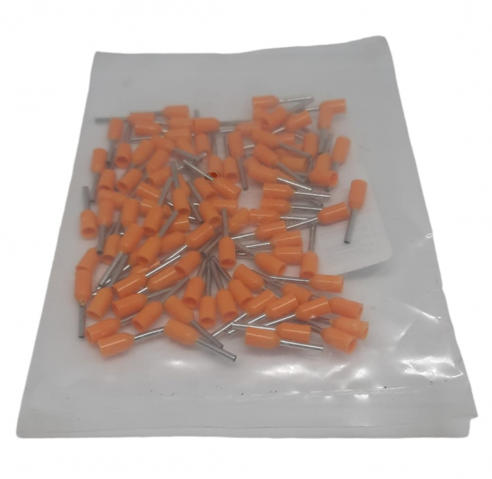 Set 100 pini terminali izolati 0.5 mm² galbeni ferule cupru 14mm [3]