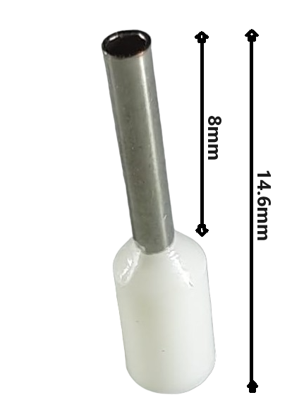 Set 100 pini terminali izolati 0.75 mm² albi ferule cupru 14.6mm [5]