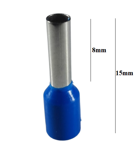 Set 100 pini terminali izolati 2.5mm²  albastri  ferule cupru 15mm [3]
