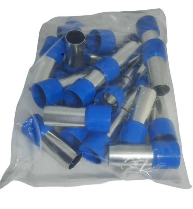Set 25 pini terminali izolati 120 mm² albastri ferule cupru 52mm [2]