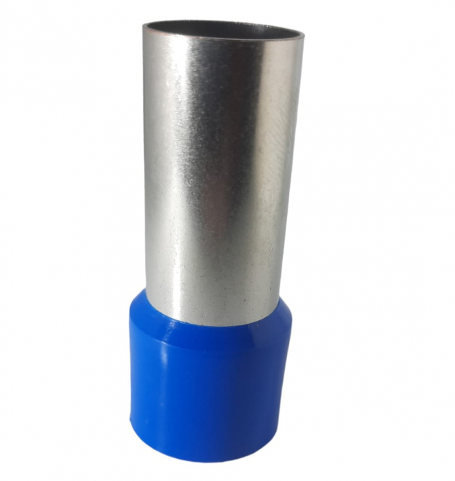 Set 25 pini terminali izolati 120 mm² albastri ferule cupru 52mm [1]
