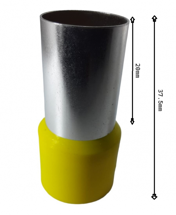 Set 25 pini terminali izolati 70 mm² galbeni ferule cupru 37.5mm [3]