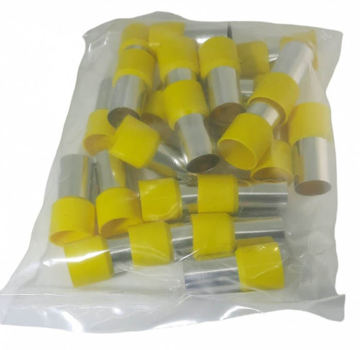 Set 25 pini terminali izolati 70 mm² galbeni ferule cupru 37.5mm [5]