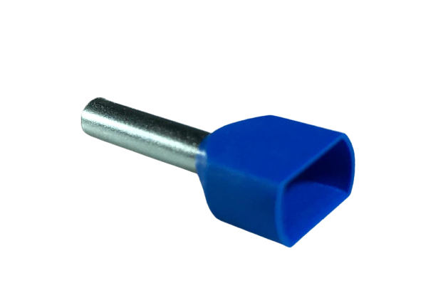 Set pini dubli albastri 2.5mm²  conectori terminal de sertizare izolati poliamida tubulari set 100 buc [4]