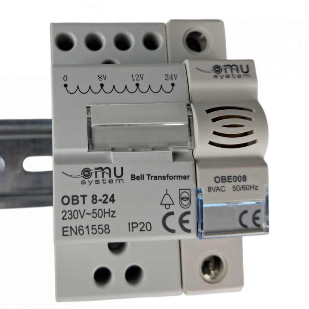 Set transformator de sonerie (8-24V) si sonerie 8V cu montaj pe sina DIN [5]