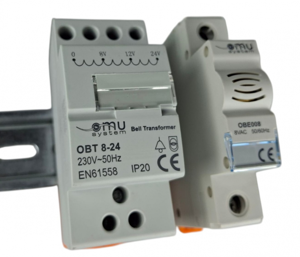 Set transformator de sonerie (8-24V) si sonerie 8V cu montaj pe sina DIN [3]
