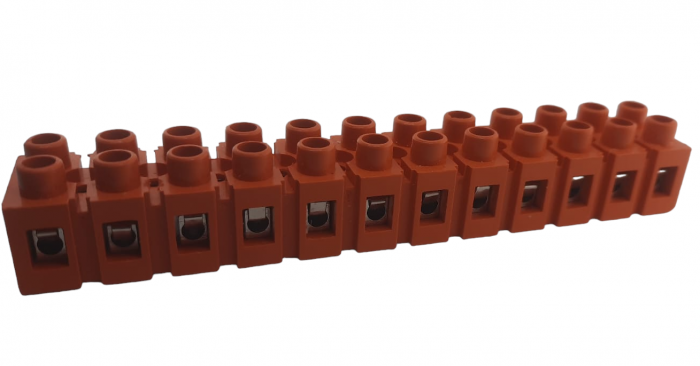 Sir cleme bloc terminal pentru conexiuni 12 gauri 0.5-6mm² 25A culoare portocalie [2]