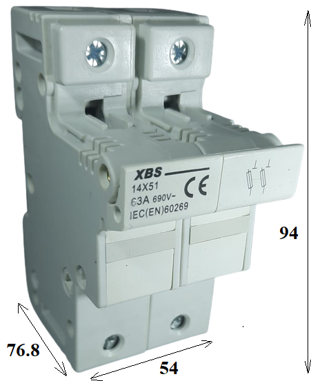Soclu separator 2P pentru sigurante fuzibile 14x51 cu montaj pe sina DIN [2]
