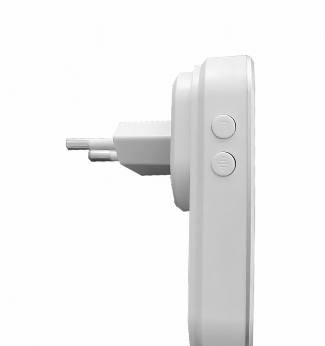 Sonerie fără fir 1 transmițător - comutator cu baterie 12V (1 buton) și 1 receptor alb ( 1 sonerie) la priză , IP44 [2]