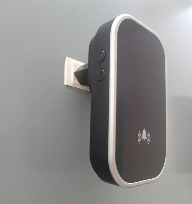 Sonerie fără fir și fără baterie 1 transmițător - comutator cinetic (1 buton) și 1 receptor negru ( 1 sonerie) la priză , IP44 [2]