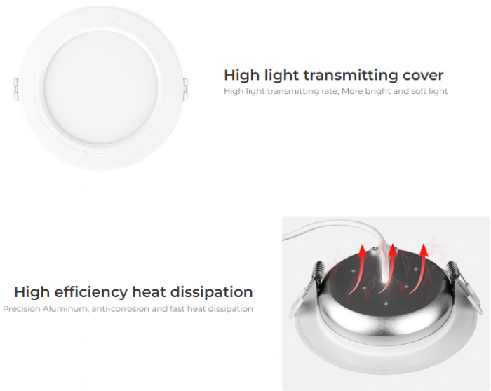 Spot LED Miboxer 9W RGB+CCT 720lm 80lm/W 2700K~6500K, 16 milioane de culori intensitatea luminii ajustabila, control de la distanta 30m 2.4GHz [7]