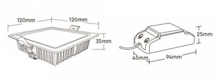 Spot LED Miboxer patrat 9W RGB+CCT 720lm 80lm/W 2700K~6500K, 16 milioane de culori intensitatea luminii ajustabila, control de la distanta 30m 2.4GHz [6]