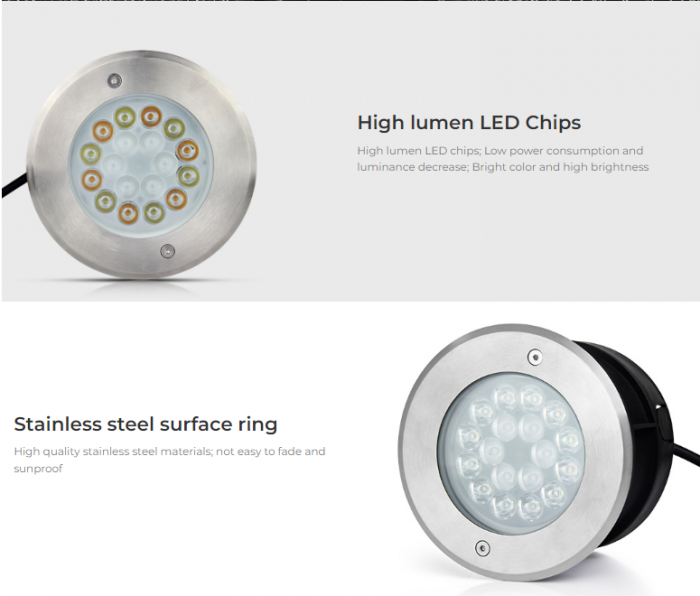 Spot LED subteran Mi-Light MiBoxer lumină pentru sistem SYS 24V 9W 700lm 150x104mm IP68 culoare RGB+CCT SYS-RD2 [8]