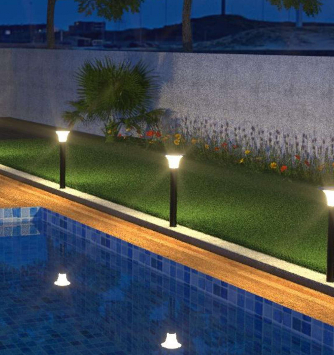 Stâlpişor pitic solar 15W 2200lm 4000K/6000K 1073 x 257mm exterior IP65 cu funcţionare până la 80 de ore [3]