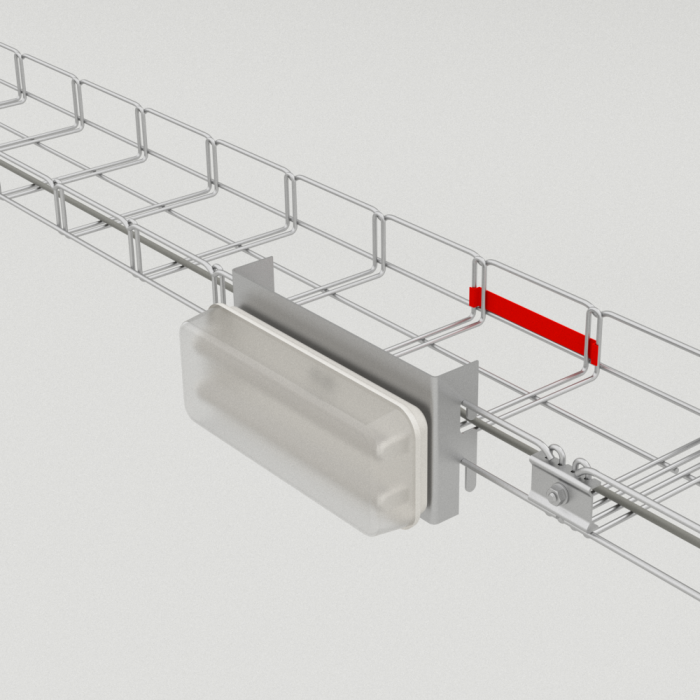Suport 202x100mm electro galvanizat prindere pe canal cablu din sârmă pentru doză de distribuție (sau lampă, priză, intrerupător etc.) susținere maxim 10 kg [3]