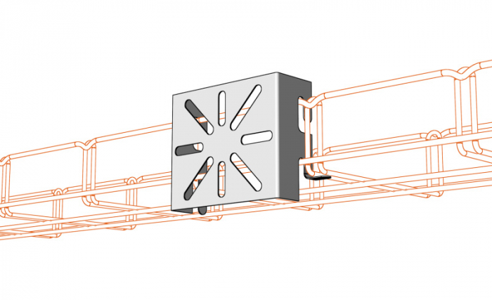 Suport 80x95mm electro galvanizat prindere pe canal cablu din sarma pentru doza de distributie (sau priza, intrerupator etc.) sustinere maxim 5 kg [3]