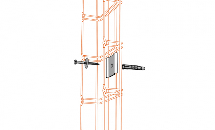 Suport de perete 50x62mm cu diblu pentru prindere orizontala sau verticala pe perete [3]