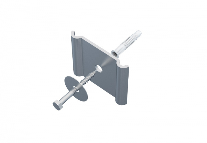Suport de perete 50x62mm cu diblu pentru prindere orizontala sau verticala pe perete [1]
