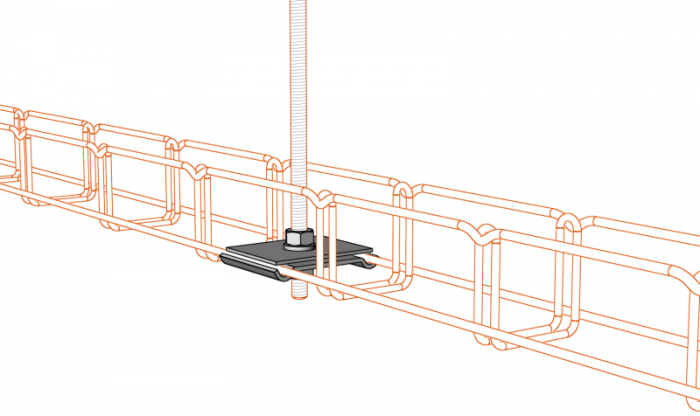 Suport de suspensie 59x50mm pentru canal cablu din sarma [3]