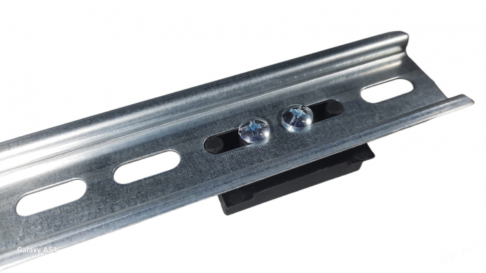 Suport din plastic pentru sina DIN omega 35mm autoadeziv 43x38mm [6]