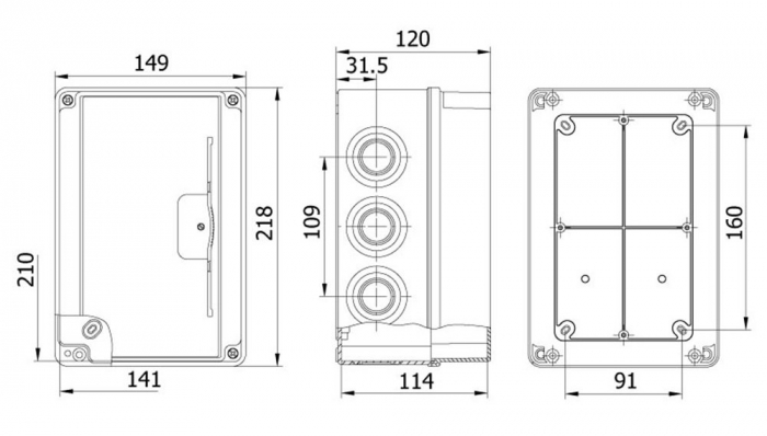 Tablou aplicat din plastic cu 10 module usa fumurie IP66 [2]