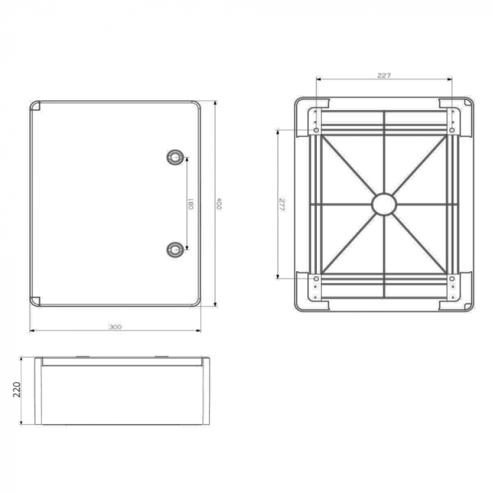 Tablou electric 400x300x220mm cu contrapanou rezistent UV IP65 IK10 fara halogen [2]