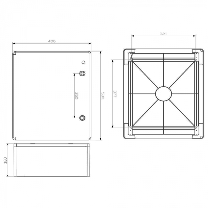 Tablou electric 500x400x180mm cu contrapanou rezistent UV IP65 IK10 fara halogen [2]