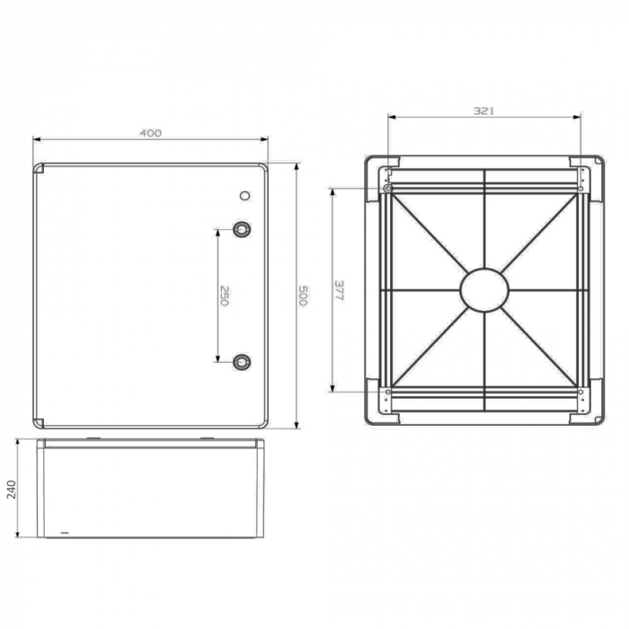Tablou electric 500x400x240mm cu contrapanou rezistent UV IP65 IK10 fara halogen [3]