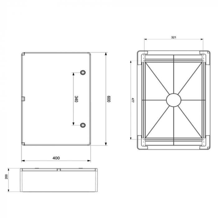 Tablou electric 600x400x200mm cu contrapanou rezistent UV IP65 IK10 fara halogen [2]