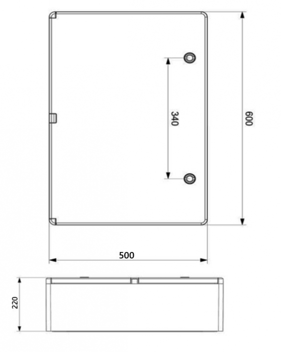 Tablou electric 600x500x220mm cu contrapanou rezistent UV IP65 IK10 fara halogen [2]
