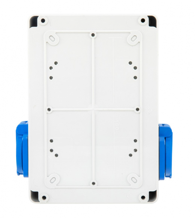 Tablou electric 7 module 218x149mm echipat cu o priza trifazica 16A 3P+N+E si 2 prize monofazice schuko 16A precablat, cu sigurante SCHNEIDER, organizare de santier, distributie IP44 [4]