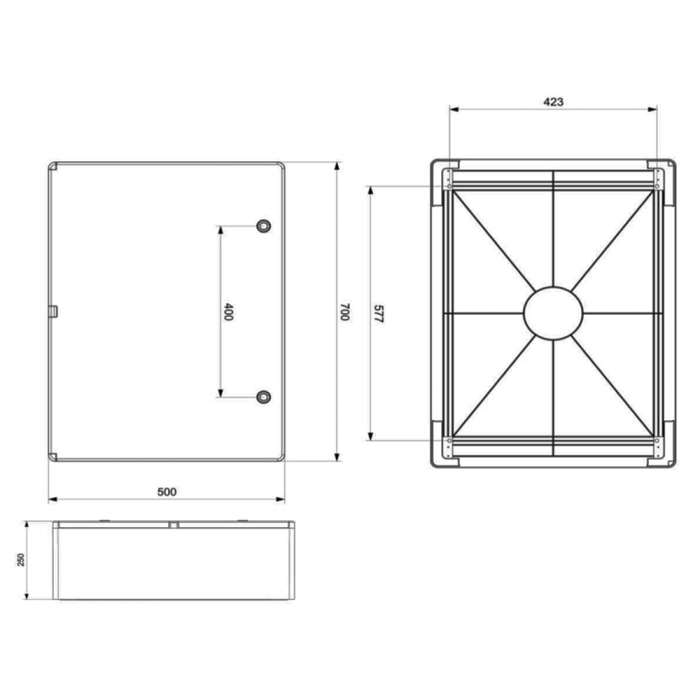 Tablou electric 700x500x250mm cu contrapanou rezistent UV IP65 IK10 fara halogen [2]