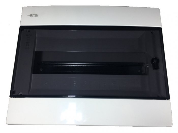 Tablou electric aplicat 12 module plastic 275x225x95mm cu usa fumurie deschidere laterala IP40 [3]
